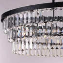 TOCHIC Chandelier 40 inch, Farmhouse Black Crystal Chandelier, Kitchen Island Lighting, Dining Room Light Fixture for High Ceiling, Modern Linear Oval Chandeliers for Living Room, Office Area, Bar by CozyNest Decor