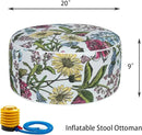 FUNHOME Inflatable Outdoor Ottoman with Air Pump,20"x9" Portable Patio Pouf,Water Resistant,Fade-Resistant,Round Blow Up Footrest Stools for Home Garden Camping Travel(Butterfly Flower) by CozyNest Decor