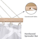 SUNCREAT Double Hammock, Extra Large Quilted Fabric Swing with Hardwood Spreader Bars & Detachable Pillow, Heavy Duty, Perfect for Indoor/Outdoor Patio, Deck, Yard, Gray Cloud by GreenHaven Gardens