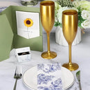 XUWAIDSGN Acrylic Champagne Flutes Toasting Glasses Unbreakable Mimosa Bar Reusable Wine Glasses Vintage Champagne Flutes Stemmed Drinking Cups 5.4 OZ for Christmas Birthday (100, Gold) by CozyNest Decor