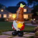 COWOS Solar Garden Figurine, Cute Resin Gnome Sculpture, Garden Statues Outdoor Decor, Funny Gnome Gift Sculpture Decoration for Home Patio Yard Lawn Porch Ornament by CozyNest Decor