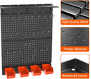 TORACK Garage Metal Pegboard with Accessories, Tools Organizer Peg Board with Pegboard Hooks, Bins, Tool Storage Pegboards for Wall(Black) by GreenHaven Gardens
