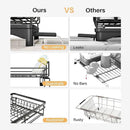 Dish Drying Rack - Extendable Dish Rack, Large Sink Drying Dish Drainer for Kitchen Counter, Stainless Steel Dish Strainer with Utensil Holder (Black) by CozyNest Decor