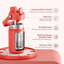 Kids Insualated Water Bottle with Straw - 12oz Stainless Steel Water Bottle with Dual Spouts, Leak-Proof, BPA-Free, Double Wall Vacuum Keeps Cold for 24 Hours for Sports, Travel, School (Tawny Orange) by CozyNest Decor