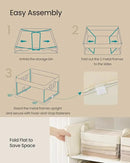 SONGMICS Storage Bins Set of 3, Small Fabric Storage Baskets, Foldable Organizer with Transparent Nylon Mesh, 11.8 x 7.9 x 5.9 Inches, Handles, for Bathroom, Kitchen, Cream White URFB915W01 by CozyNest Decor