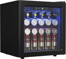 48 Can Beverage Refrigerator Cooler, Mini Fridge Glass Door with Adjustable Shelves, Freestanding Beverage Fridge with Blue LED for Home/Office/Dorm/Bar, 1.3 Cu.ft by CozyNest Decor