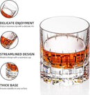 KAMMAK Crystal Whiskey Glasses Set of 2, Luxury 7.78oz Old Fashioned Glasses Stemless, Hand Blown Cocktail Glasses, Handcrafted Engraved Scotch Cup for Women, Men Gift for Bourbon Barware by CozyNest Decor