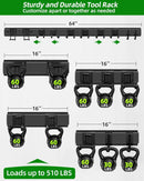 64 inches Garage Tool Organizer Wall Mount, Heavy Duty Garden Tool Organizer Rack, Hanging Storage Organization Racks Holder with 10 Hooks, for Lawn Tools, Shovel, Shed by GreenHaven Gardens