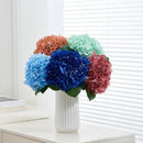 8Pcs Burgundy Fake Flowers Silk Hydrangea Artificial Flowers Bouquets Faux Hydrangea Stems for Home Table Centerpieces Wedding Party Decoration by CozyNest Decor
