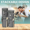 Home Intuition 4-Piece Ceramic Kitchen Canisters Set, Airtight Containers with Wooden Spoons Reusable Chalk Labels and Marker for Sugar, Coffee, Flour, Tea (Grey) by CozyNest Decor