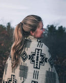 Inca Aztec Throw, Queen, King Blanket | Southwest Indian Navajo Boho Style | Native Cover for Camping, Bedding, Couch, Vanlife | Faux Alpaca, Lightweight, Hypoallergenic (Obsidian Black, King) by CozyNest Decor