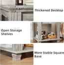 Farmhouse End Table Set of 2,Large Side Table with 2-Tier Storage Shelf,Rustic Wood End Tables for Living Room,Square Tea Table,Gray by CozyNest Decor