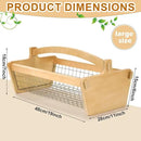 Large Garden Hod Harvest Basket 19 x 11 x 6 Inch, Wooden Gathering Basket with Handle Gardening Gifts for Mom Father Grandma Women Gardener Birthday Washing and Holding Fruit Vegetable by GreenHaven Gardens