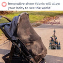 Stroller Sun Shade - Universal UV Protection Cover for Strollers Sunshade with See Through, Clip-On Sun Blocker, Sun Shield for Baby, Breathable Adjustable Fit, Full Coverage, XL Black by TinyTreasures Baby Boutique
