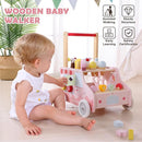 labebe Wooden Baby Walker, Push Activity Walker for Kids 12M+, Multifunctional Ice Cream Cart Activity, Adjustable Speed Learning Walking with Wheels, Birthday Gift for Girls Boys Ages 1-3 (Pink) by TinyTreasures Baby Boutique