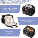 Breastmilk Cooler Bag with Ice Pack Fits 6 Baby Bottles Up to 9 Ounce, Compatible with Wearable Breast Pumps & Accessories-Black by TinyTreasures Baby Boutique