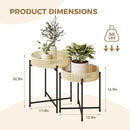 Bamworld Plant Stands Set of 2 Tall Plant Stand Indoor Rattan Plant Table for 5 Pots Plants Round Flower Stand Outdoor for Home Decor Balcony Patio by GreenHaven Gardens