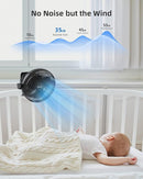 Koonie 10000mAh Clip on Fan Rechargeable, 8-Inch Battery Operated Desk Fan, USB Fan, 4 Speeds, Strong Airflow, Sturdy Clamp for Golf Cart Office Desk Outdoor Travel Camping Tent Gym Treadmill,Black by TinyTreasures Baby Boutique