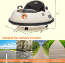 12V Electric Ride on Bumper Car for Toddlers, Kids Bumper Car with Remote Control, 360 Degree Spin, LED Lights, Dual Joysticks, Safety Belt for 18+ Months Kids, White by TinyTreasures Baby Boutique