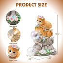 Solar Cat Garden Statue Resin Cat Statue Decor Outdoor with LED Lights for Outside Yard Art Lawn Ornaments Patio, Cat Lovers Gifts by CozyNest Decor