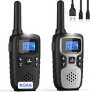 Wishouse Walkie Talkies for Kids Adults - Long Range Rechargeable 2 Way Radios,Gift,Hiking Accessories Camping Gear with Lamp,SOS Siren,NOAA Weather Alert,VOX,Easy to Use 2 Pack by TinyTreasures Baby Boutique