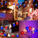 25Ft Independence Day LED String Lights, Waterproof Patio Light with 25 G40 LED Clear/Red/Blue Bulbs, Connectable Hanging Independence Day String Lights for Indoor Outdoor Garden Backyard Porch by GreenHaven Gardens