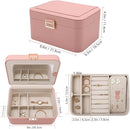 KAMIER Jewelry Boxes for Women, 2 Layers PU Leather Travel Jewelry Box, Large Capacity, Double Lock and Large Mirror, Hidden Necklace Hooks, Removable Dividers, Gift Box Packaging, Pink by TinyTreasures Baby Boutique