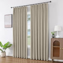 Joydeco Pinch Pleated Linen Curtains for Living Room, 100% Blackout Curtains 84 inches Long 2 Panel Thermal Insulated Pinch Pleat Drapes(Cobblestone,40'' Wx84'' L) by CozyNest Decor