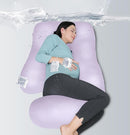 MOON PARK Pregnancy Pillows for Sleeping - U Shaped Full Body Maternity Pillow with Removable Cover - Support for Back, Legs, Belly, HIPS - 65 Inch - Purple - Cooling Cover by TinyTreasures Baby Boutique