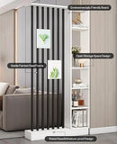 Wall Room Divider, Storage Cabinet Storage Display with Shelves, Modern Freestanding Wood Room Divider Screen, Wall Privacy Screens for Home Decorative (White+Black,31.5" L x 9.5" W x 79.5" H) by CozyNest Decor