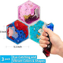 Art3d Hexagon Sensory Fidget Liquid Motion Tiles for Kids, Toddler, Teens - Interactive Soft Gel Liquid Play Mats for Home, Schools, Playrooms, Multi-Pack of 3 Tiles by TinyTreasures Baby Boutique
