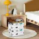 FANKANG Square Nursery Hamper Storage Bins Canvas Laundry Basket Foldable with Waterproof PE Coating Storage Baskets Gift Baskets for Children, Office, Bedroom, Clothes（Square-whales ） by TinyTreasures Baby Boutique