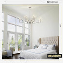 12 Light Nickel Living Room Chandelier High Ceiling Foyer Candle Chandelier Large Modern 44in Metal Chandeliers Hanging Light for Master Bedroom Dining Room Light Fixture Over Table