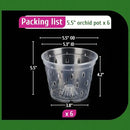 REMIAWY Orchid Pot, 6 Pack Orchid Pots with Holes, 5.5 Inch Clear Plastic Flower Planters for Repotting Indoor Outdoor, Breathable Slotted Nursery Planter by GreenHaven Gardens