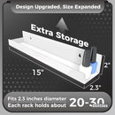 4 Pack 15 Inch Whtie Acrylic Shelves, Kids Floating Bookshelf for Kids Room, Modern Nail Polish Rack Sunglasses Essential Oil Picture Ledge Display Toy Storage Wall Shelf by TinyTreasures Baby Boutique