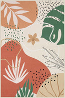 Lahome 4x6 Area Rugs, Washable Rug 4x6 for Living Room Soft Carpet for Bedroom Nursery Kids Room, Botanical Print Non-Slip Low Pile Carpet for Entryway Office Playroom Kitchen, Coral by TinyTreasures Baby Boutique
