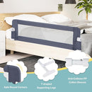 BABY JOY Double Sided Bed Rail Guard, 2 Pack, Extra Long, Swing Down for Convertible Crib, Folding Baby Safety Bedrail for Kids Twin Full Size Queen King Mattress, Rails for Toddlers (Dark Blue, 60") by TinyTreasures Baby Boutique