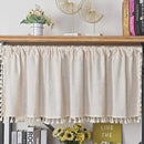 Sutuo Home Boho Sheer Curtain Valance Cotton Linen with Bohemian Handmade Tassels, Short French Farmhouse Window Treatment for Kitchen Cafe, Rod Pocket, 1 Panel 59" W x 18" L, Natural by CozyNest Decor