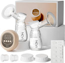 NCVI 8128 Electric Double Breast Pump Breastfeeding with 4 Modes 9 Levels, Rechargeable Pump Machine Strong Suction for Bigger Breast with 21/24mm Flanges Parts, Anti-Backflow Non-Spill and Low Noise by TinyTreasures Baby Boutique