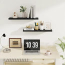 Fun Memories Floating Shelves for Wall, 27.5" Rustic Wood Deep Wall Mounted Shelves with Invisible Brackets for Decor & Storage, Floating Shelf for Living Room, Bathroom (Black, Set of 2) by CozyNest Decor