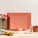 SMIRLY Plastic Cutting Board Set with Holder 3 Pieces, Non-Slip Dishwasher Safe Chopping Boards for Kitchen, Pink by CozyNest Decor