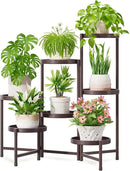 iDavosic.ly 7 Tier Large Plant Stand Indoor, 10 Inch Wide Tall Corner Metal Plant Stands Outdoor for Multiple Plants, Folding Tiered Flower Display Holder Rack Shelf, Violet Bronze by GreenHaven Gardens