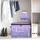 Custom Storage Basket with Name, Personalized Storage Bins with Zipper Lid, Foldable Fabric Storage Box Large capacity with Handle Purple by TinyTreasures Baby Boutique