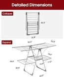 Clothes Drying Rack - Foldable Laundry Drying Rack for Clothing & Bedding, Easy-to-Assemble, Space-Saving Metal Airer with Non-Slip Feet, Indoor & Outdoor Use, 55.5"×22.8"×36.6", Gray by CozyNest Decor