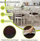 Chair Cushions for Dining Chairs, Indoor Chair Cushions with Ties，Waterproof Chair Pads Set of 6, Brown, 17x16x2.5 Inch by GreenHaven Gardens