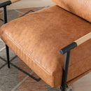 Mid-Century Accent Chair, Soft Armchair PU Leather Lounge Chair with Black Metal Legs, Upholstered Leisure Chair for Living Room Bedroom Reception Room, 1PC, Brown by CozyNest Decor