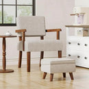 Accent Chair Set of 2 with Table, Living Room Chairs with Soft Seat and Armrests for Living Room Bedroom Reading Room Waiting Room (Beige) (AC01) by CozyNest Decor
