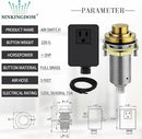 SinkTop Air Switch Kit (Long Full Brass Button) for Garbage Disposal, Cordless Champagne Bronze