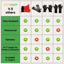 GEEKHOM BBQ Gloves Heat Resistant Oven Mitts - Silicone Grilling Gloves with 13.7" Arm Protection - Waterproof Pot Holder Non-Slip for Men & Women, Kitchen Outdoor Cooking, Baking, Camping, Red by GreenHaven Gardens
