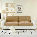 Large Backrest Cushion Covers Super Stretch Backrest Covers for 2 Cushion Couch Sofa, Couch Back Cushion Covers Featuring with Chenille Yarn (Softer Version, 2PC, Khaki) by CozyNest Decor